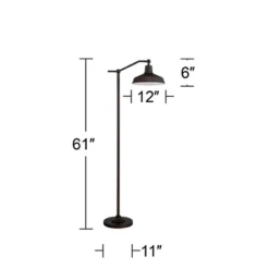 360 Lighting Kayne Rustic Farmhouse Floor Lamp Standing 61" Tall Satin Bronze Metal Downbridge Shade For Living Room Reading Bedroom Office House Home -Home Decor Shop GUEST b2fa0ce1 d747 4f04 81fc 138ff7fd7fc4