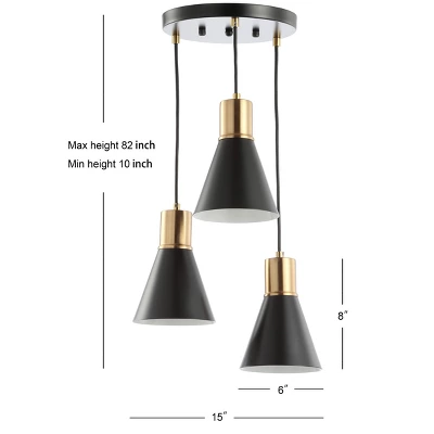 15" Metal Apollo Pendant (Includes Energy Efficient Light Bulb) Black - JONATHAN Y 3 15" Metal Apollo Pendant (Includes Energy Efficient Light Bulb) Black - JONATHAN Y - Image 3