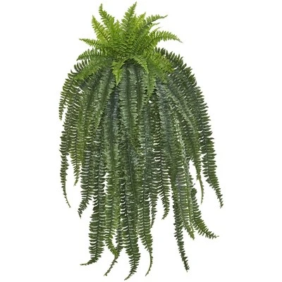 Nearly Natural 58-in Boston Fern Artificial Hanging Plant 1 Nearly Natural 58-in Boston Fern Artificial Hanging Plant