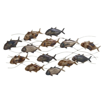 24" X 45" Metal Fish Indoor Outdoor Wall Decor Multi Colored - Olivia & May 1 24" X 45" Metal Fish Indoor Outdoor Wall Decor Multi Colored - Olivia & May
