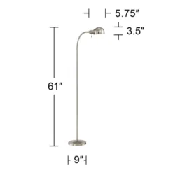 360 Lighting Modern Task Floor Lamp With USB Charging Port 61" Tall Satin Nickel Adjustable Gooseneck Arm For Living Room Reading -Home Decor Shop GUEST b816dd9a 5ee9 41ca b5c7 d5cc39357a9e
