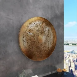 Metal Plate Wall Decor With Moroccan Pattern Gold - Olivia & May 26 Metal Plate Wall Decor With Moroccan Pattern Gold - Olivia & May -Home Decor Shop GUEST ba948228 9c85 42ec ae26 9060da941e22