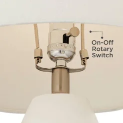 360 Lighting Modern Table Lamps 26" High Set Of 2 White Gourd Fabric Tapered Drum Shade For Bedroom Living Room House Home Bedside Nightstand Office -Home Decor Shop GUEST bac5956b 2e3c 4ad4 83e9 85c6e9e0e874