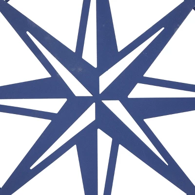 Metal Stars Indoor Outdoor Compass Wall Decor Blue - Olivia & May 3 Metal Stars Indoor Outdoor Compass Wall Decor Blue - Olivia & May - Image 3