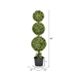 Artificial Boxwood Triple Ball With Pot (UV) (4') - Vickerman 15 Artificial Boxwood Triple Ball With Pot (UV) (4') - Vickerman -Home Decor Shop GUEST bc7492d3 9125 4a13 9cc4 1f99986556ef