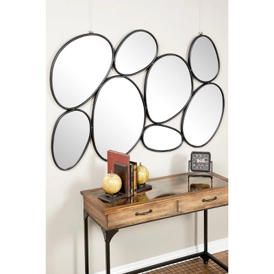 Metal Bubble Cluster Oval Wall Mirror Black - Olivia & May 1 Metal Bubble Cluster Oval Wall Mirror Black - Olivia & May