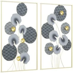 HOMCOM 3D Metal Wall Art Set Of 2 Modern Lotus Leaves Hanging Wall Sculpture Home Decor For Living Room Bedroom Kitchen 20"x32"x2, Gray And Gold 7 HOMCOM 3D Metal Wall Art Set Of 2 Modern Lotus Leaves Hanging Wall Sculpture Home Decor For Living Room Bedroom Kitchen 20"x32"x2, Gray And Gold -Home Decor Shop GUEST bcb15eab eab0 48f5 b88d 1e9d4f7f5885