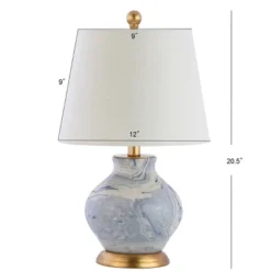 20.5" Ceramic Holly Marbleized Table Lamp (Includes LED Light Bulb) Blue - JONATHAN Y -Home Decor Shop GUEST bda374f8 d682 486d bd9e dde114629007