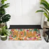 Northlight Pink And Orange Floral "Home" Outdoor Natural Coir Doormat 18" X 30"