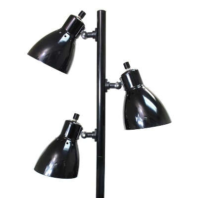 64" Traditional 3 Light Metal Floor Lamp With Adjustable Spotlight Shades Black - Creekwood Home 1 64" Traditional 3 Light Metal Floor Lamp With Adjustable Spotlight Shades Black - Creekwood Home