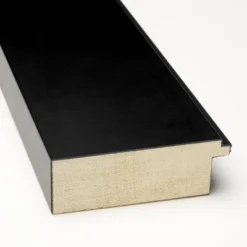 33" X 27" Non-Beveled Corvino Black Wood Wall Mirror - Amanti Art