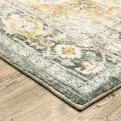 2'x8' Runner Salina Vintage Medallion Area Rug Gray/Gold - Captiv8e Designs