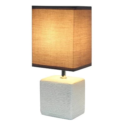 Petite Faux Stone Table Lamp With Fabric Shade - Simple Designs 1 Petite Faux Stone Table Lamp With Fabric Shade - Simple Designs