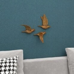 Resin Bird Metallic 3D Sculpted Wall Decor Set Of 3 Gold - Olivia & May -Home Decor Shop GUEST c2e8505e a6b4 4c69 9354 3f3d67a0df13