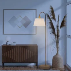 68" Maris Light Faux Wood Floor Lamp With White Patten Shade - Globe Electric -Home Decor Shop GUEST c47aa827 83b1 4782 a935 de2b127e5777