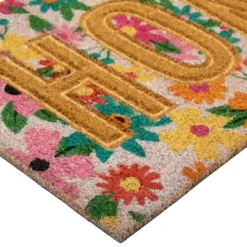 Northlight Pink And Orange Floral "Home" Outdoor Natural Coir Doormat 18" X 30" -Home Decor Shop GUEST c7ac6a27 dad1 4e13 81e8 9484b0fa387c