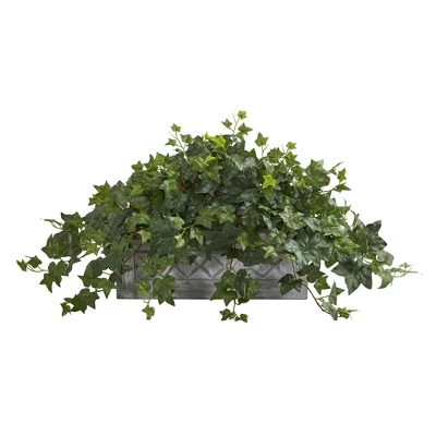 Nearly Natural Puff Ivy Artificial Plant In Stone Planter 1 Nearly Natural Puff Ivy Artificial Plant In Stone Planter