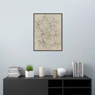 22" X 30" Outlined Leaves I By Asia Jensen Framed Canvas Wall Art Black - Amanti Art 5 22" X 30" Outlined Leaves I By Asia Jensen Framed Canvas Wall Art Black - Amanti Art - Image 5