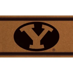 Evergreen Brigham Young University Logo Turf Mat, Brown- 28 X 16 Inches Indoor Outdoor Doormat