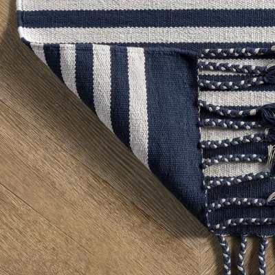 NuLOOM Rowen Striped Cotton Tassel Area Rug 6 NuLOOM Rowen Striped Cotton Tassel Area Rug - Image 6