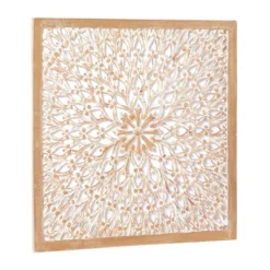 Wood Floral Handmade Intricately Carved Wall Decor With Mandala Design Light Brown - Olivia & May 23 Wood Floral Handmade Intricately Carved Wall Decor With Mandala Design Light Brown - Olivia & May -Home Decor Shop GUEST c98ac5ad 775c 42f4 ac10 b1ef38e939ba