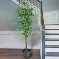 6' Artificial Ficus Tree In Embossed Metal Base (Square) – LCG Florals -Home Decor Shop GUEST caae891f 5e53 4228 901e 3052b7ebad60