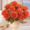 Collections Etc Floral Mum Bushes - Set Of 3