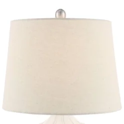 360 Lighting Ellen 21" High Sculptured Small Mid Century Modern Coastal Accent Table Lamp White Ceramic Single Living Room Bedroom Bedside Nightstand -Home Decor Shop GUEST cb12c2d0 0e18 4b78 806a 3099ae6635b1