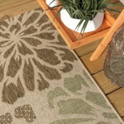 Zinnia Modern Floral Textured Weave Indoor/Outdoor Area Rug - JONATHAN Y -Home Decor Shop GUEST cd31ca11 3b5c 4e21 bb9a 96bbd753a118