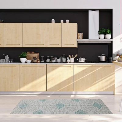 20"x55" Oversized Cushioned Anti-Fatigue Kitchen Runner Mat Rustic Medallion Cream - J&V Textiles 3 20"x55" Oversized Cushioned Anti-Fatigue Kitchen Runner Mat Rustic Medallion Cream - J&V Textiles - Image 3