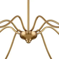 Franklin Iron Works Soft Gold Chandelier 42" Wide Farmhouse Rustic Bent Arms 8-Light Fixture For Dining Room Living House Home Foyer Kitchen Island -Home Decor Shop GUEST ce197495 def7 4f89 a430 ceaa4858c7ef