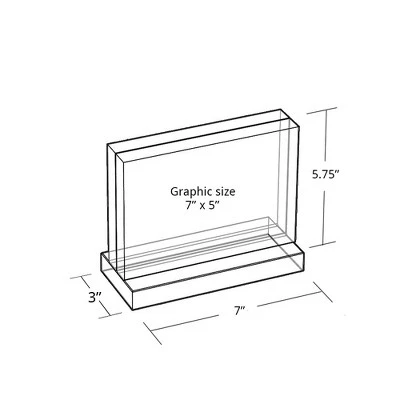 Azar Displays The Imperial Collection: Acrylic Block Frame On Acrylic Base, Horizontal 7"W X 5"H 3 Azar Displays The Imperial Collection: Acrylic Block Frame On Acrylic Base, Horizontal 7"W X 5"H - Image 3