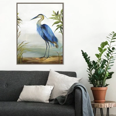 22" X 30" Blue Heron By Aimee Wilson Framed Canvas Wall Art Gray Wash - Amanti Art 5 22" X 30" Blue Heron By Aimee Wilson Framed Canvas Wall Art Gray Wash - Amanti Art - Image 5