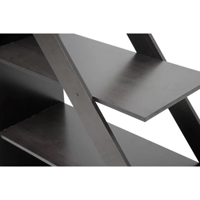 59" Psinta Modern Shelving Unit Dark Brown - Baxton Studio 1 59" Psinta Modern Shelving Unit Dark Brown - Baxton Studio