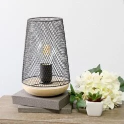 Wired Mesh Uplight Table Lamp Black - Simple Designs -Home Decor Shop GUEST d2862460 fc37 4f89 b811 a91089ab087c