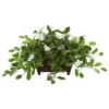 Nearly Natural 14-in Mix Stephanotis Artificial Plant In Decorative Planter