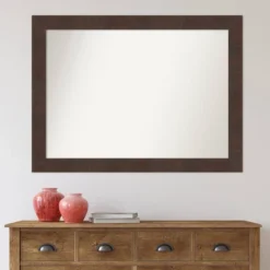 43" X 32" Non-Beveled Wildwood Brown Wall Mirror - Amanti Art -Home Decor Shop GUEST d3ee529e aca0 4574 9ecf b87fcb5a128f