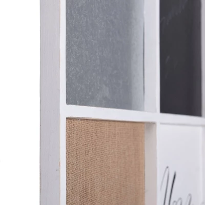 Multi-Functional Wall Memo Board With Chalkboard Corkboard And Galvanized Metal White - StyleCraft 3 Multi-Functional Wall Memo Board With Chalkboard Corkboard And Galvanized Metal White - StyleCraft - Image 3