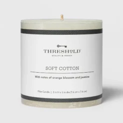 Pillar Candle Soft Cotton White - Threshold™ -Home Decor Shop GUEST d55a5595 2986 4235 8fc7 cb696b617fa6