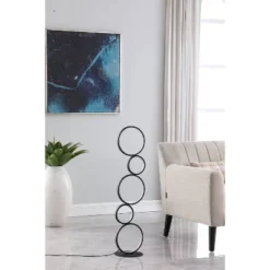 38.5" Else Nordic 5-Ring Shaped Metal Table Lamp (Includes LED Light Bulb) Black - Ore International -Home Decor Shop GUEST d633cbca 076d 42a4 862f fb566ee9a4ac