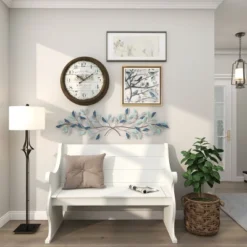 15" X 52" Metal Leaf Wall Decor With Gold Accent Blue - Olivia & May -Home Decor Shop GUEST d9aaf747 a4f2 4bc6 a766 bdce1ccc88cf