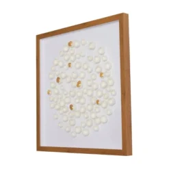Paper Mache Geometric Handmade 3D Molded Art Shadow Box With Gold Accent And Wooden Frame White - The Novogratz -Home Decor Shop GUEST d9c65e2e 68d9 4889 b79b 303da3e1f714