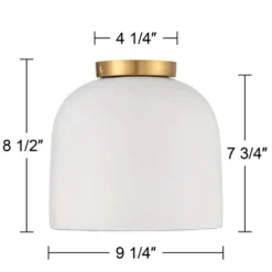 Possini Euro Design Merrick Modern Industrial Ceiling Light Flush Mount Fixture 9 1/4" Wide White Cement Gold For Bedroom Kitchen Living Room Hallway 9 Possini Euro Design Merrick Modern Industrial Ceiling Light Flush Mount Fixture 9 1/4" Wide White Cement Gold For Bedroom Kitchen Living Room Hallway -Home Decor Shop GUEST dba2b5f6 f3f0 4f7b 8297 c66a400bcdfa