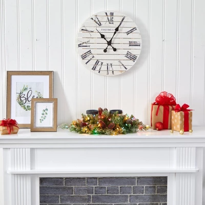 Nearly Natural 24-in Flocked Artificial Christmas Double Candelabrum With 35 Multicolored Lights And Pine Cones 5 Nearly Natural 24-in Flocked Artificial Christmas Double Candelabrum With 35 Multicolored Lights And Pine Cones - Image 5