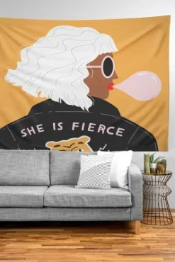 Charly Clements She Is Fierce Tapestry - Society6