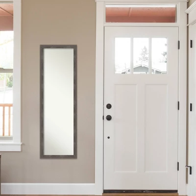 17" X 51" Pinstripe Wood Framed Full Length On The Door Mirror Lead Gray - Amanti Art 6 17" X 51" Pinstripe Wood Framed Full Length On The Door Mirror Lead Gray - Amanti Art - Image 6
