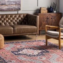 NuLOOM Amber Machine Washable Floral Aztec Area Rug -Home Decor Shop GUEST ddd1681f add8 4a03 b66b e5c1a0d54353