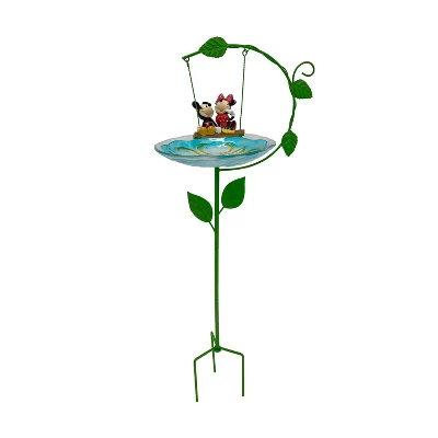 Disney 28" Mickey And Minnie Mouse Resin Birdbath Stake 1 Disney 28" Mickey And Minnie Mouse Resin Birdbath Stake