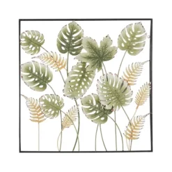 30" X 30" Metal Leaf Tall Cut-Out Wall Decor With Intricate Laser Cut Designs Green - Olivia & May -Home Decor Shop GUEST deb54a1a f213 4752 9e42 9134cfaff961