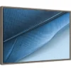 23" X 16" Feather I By Jennifer Beavers Framed Canvas Wall Art Blue - Amanti Art